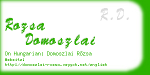 rozsa domoszlai business card